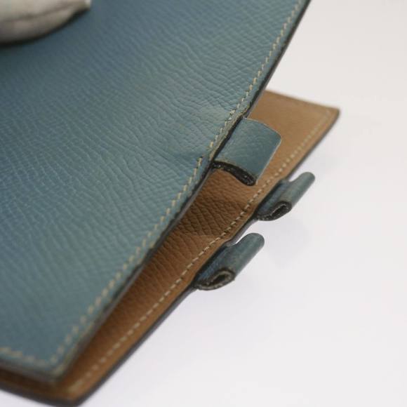 HERMES Agenda GM Day Planner Cover Leather Blue Auth am5960 - Picture 7 of 16